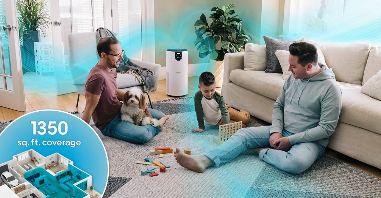 Shark Nanoseal HEPA Air Purifier MAX with Clean Sense, Covers 1350 Sq Ft, Captures 99.98% of Dust & Allergens, White - Certified Refurbished