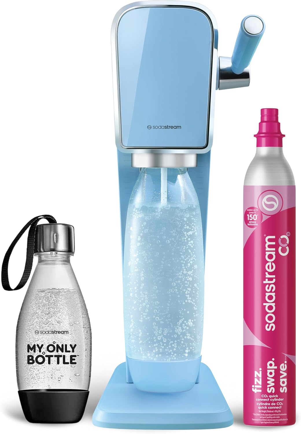 SodaStream ART Sparkling Water Maker Starter Kit, Misty Blue