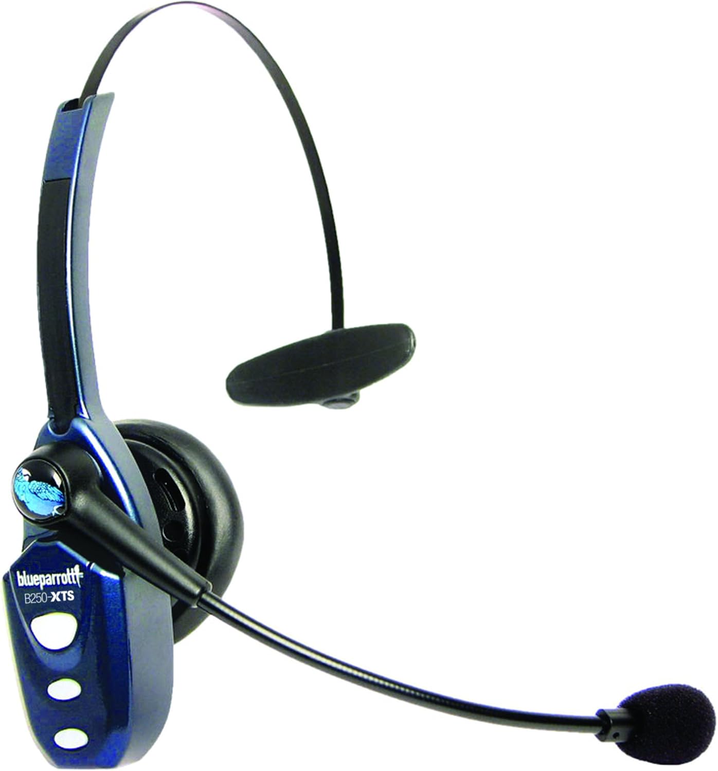 BlueParrott B250-XTS Mono Bluetooth Wireless Headphones 91% Noise Canceling Over Head Trucker Headset with Mic, Blue - Certified Refurbished