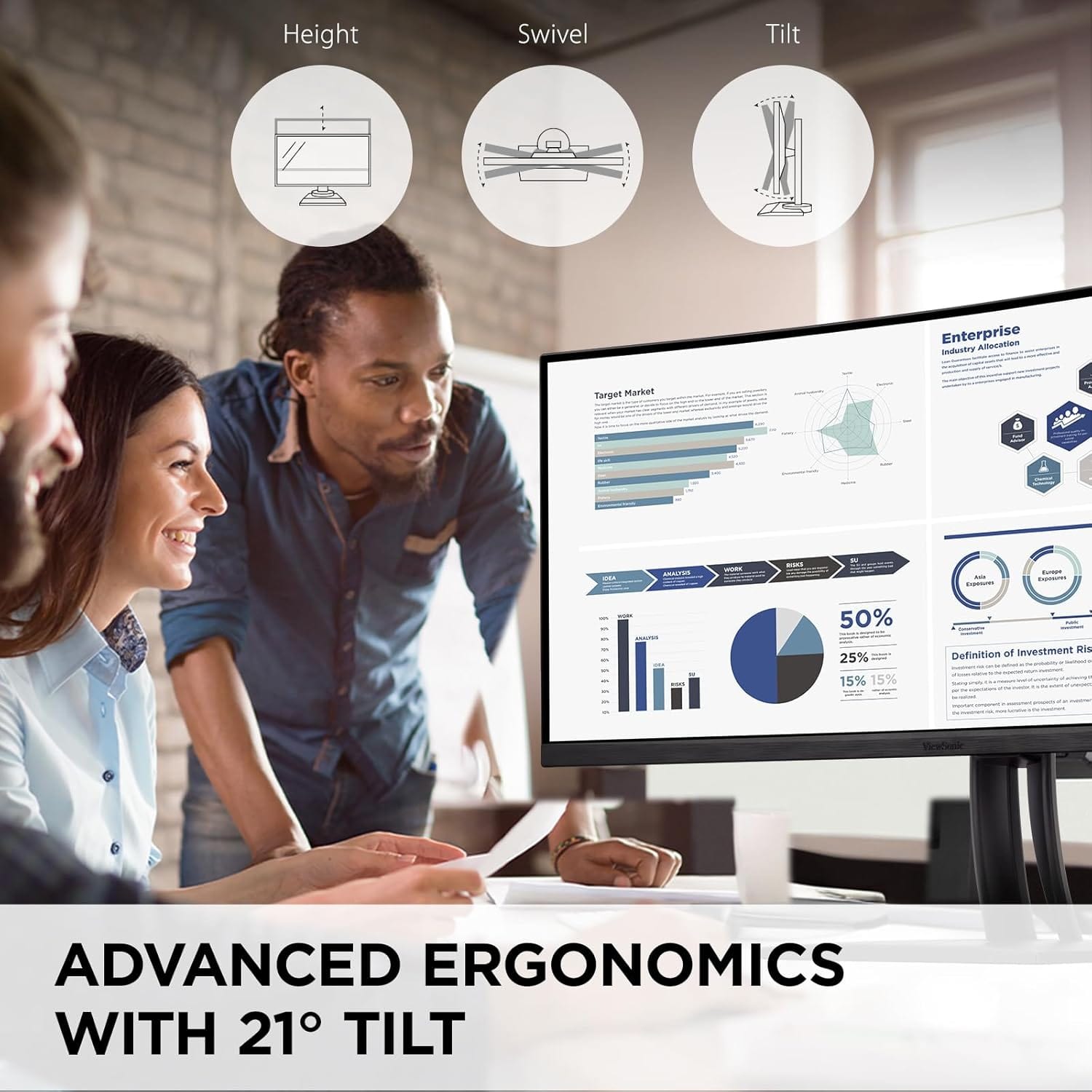 ViewSonic 34" Ultrawide QHD 1440p Curved Monitor with 100W USB C, 75 Hz, Black - Certified Refurbished