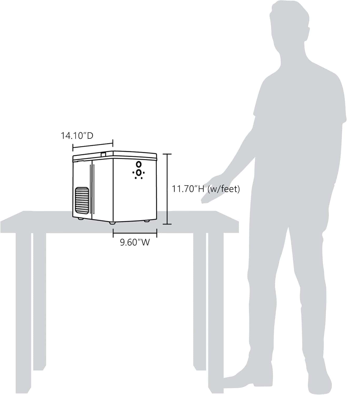 Newair Portable Ice Maker with 2 Ice Sizes, 33 lbs of Ice a Day, White - Certified Refurbished