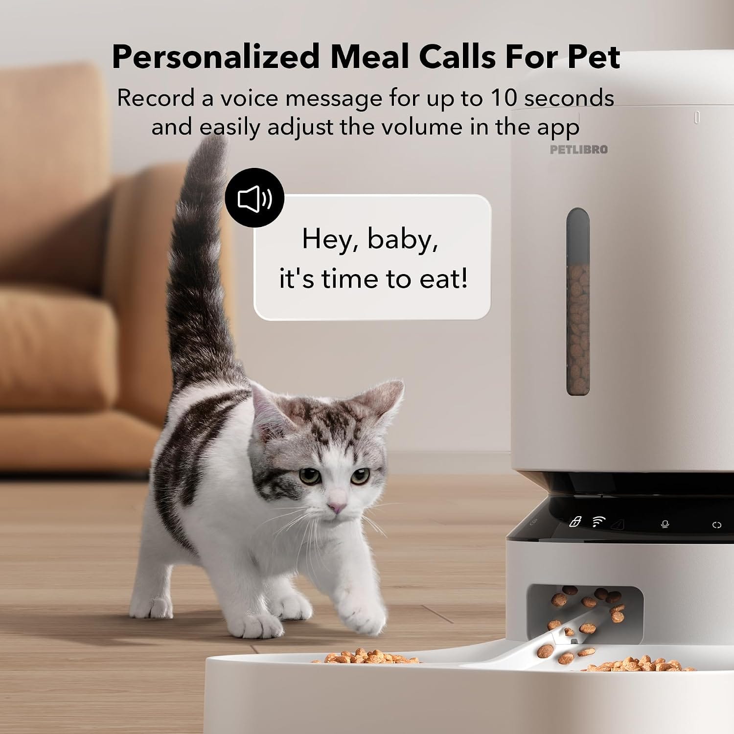 Petlibro 5G WiFi Automatic Pet Feeder for Two Cats or Dogs, 5L Food Dispenser with Low Food Sensor, White - Certified Refurbished
