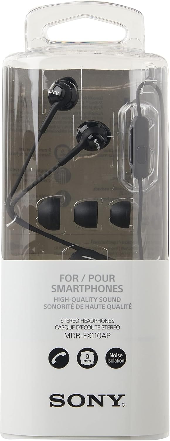 Sony In-Ear Headphones with Microphone, Black