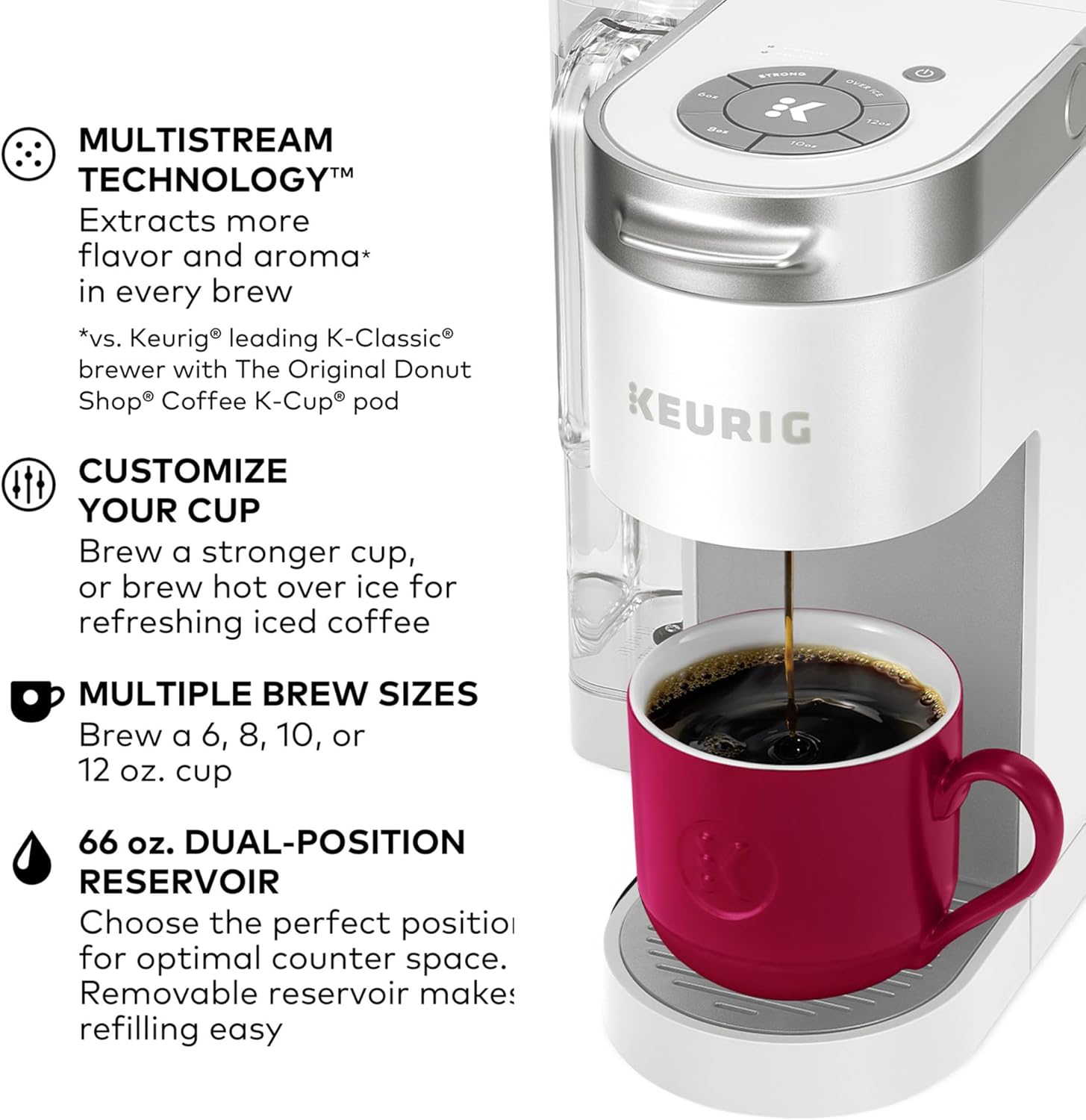 Keurig K-Supreme Single Serve K-Cup Pod Coffee Maker, Farmhouse White - Certified Refurbished