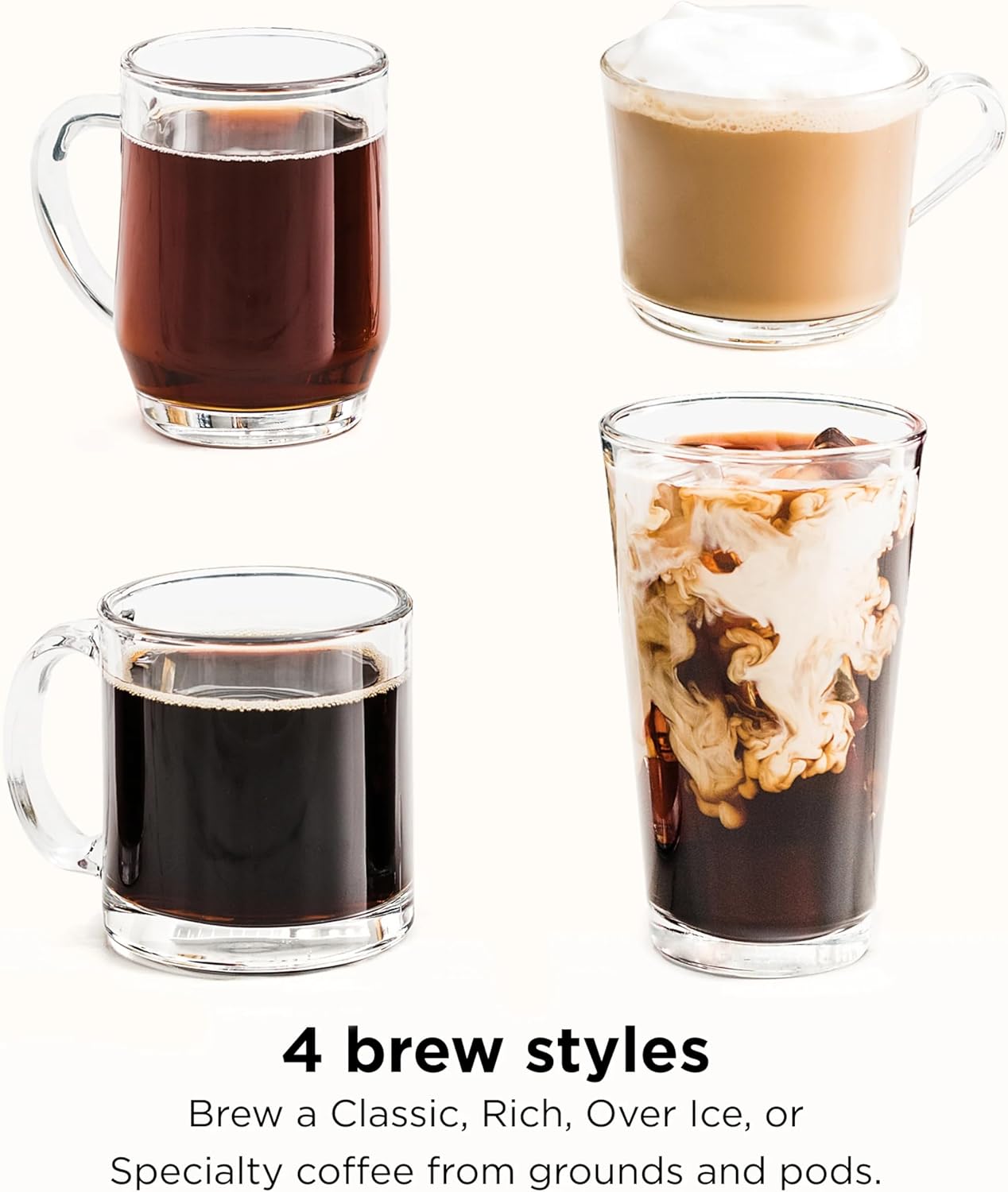 Ninja DualBrew Pro Specialty 12-Cup Coffee Maker with Glass Carafe, K-Cup, 4 Brew Styles, Built-In Frother, Black - Certified Refurbished