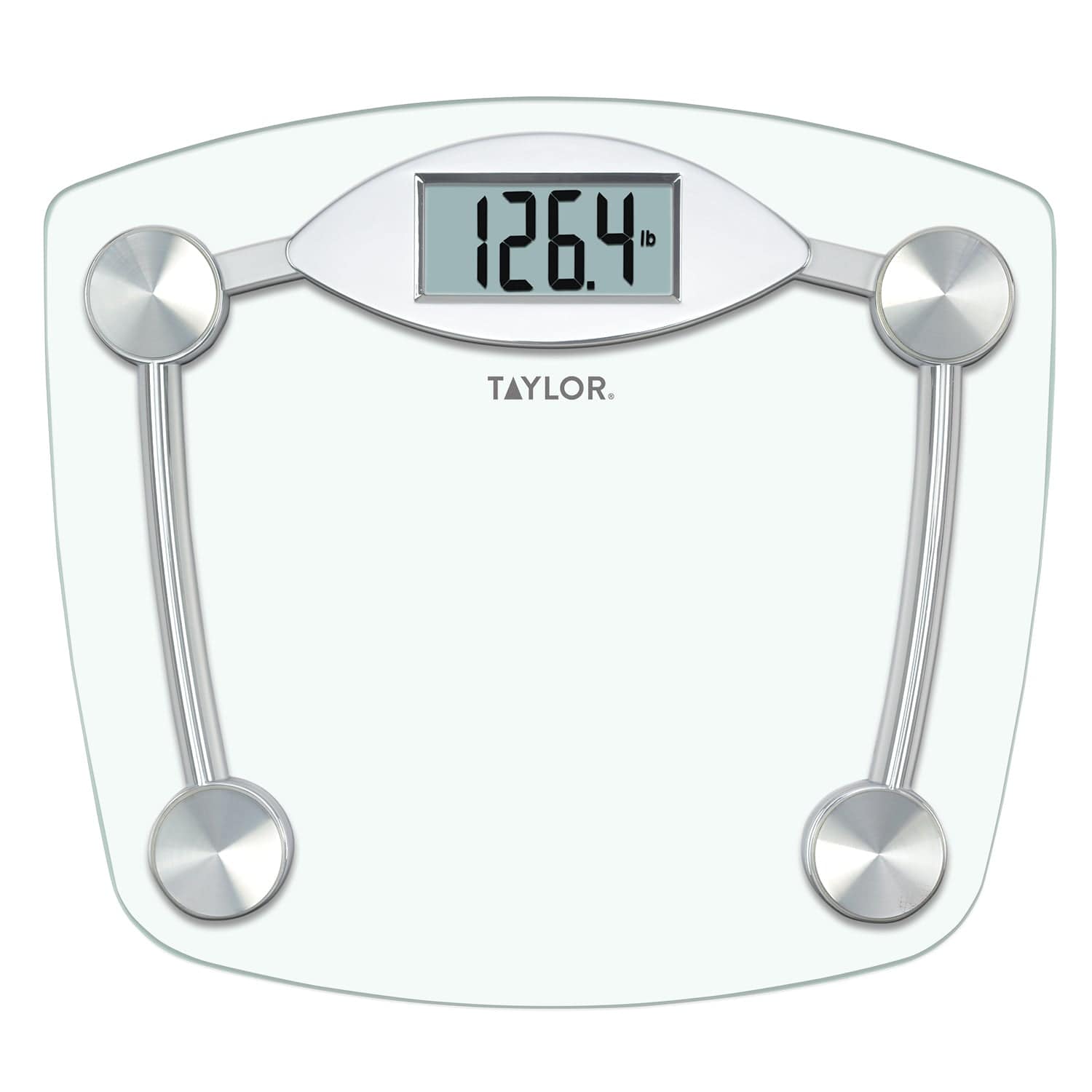 Taylor Digital Bathroom Scale, Body Weight Scale, Instant On Off, 400 lb, Sturdy Clear Glass Chrome