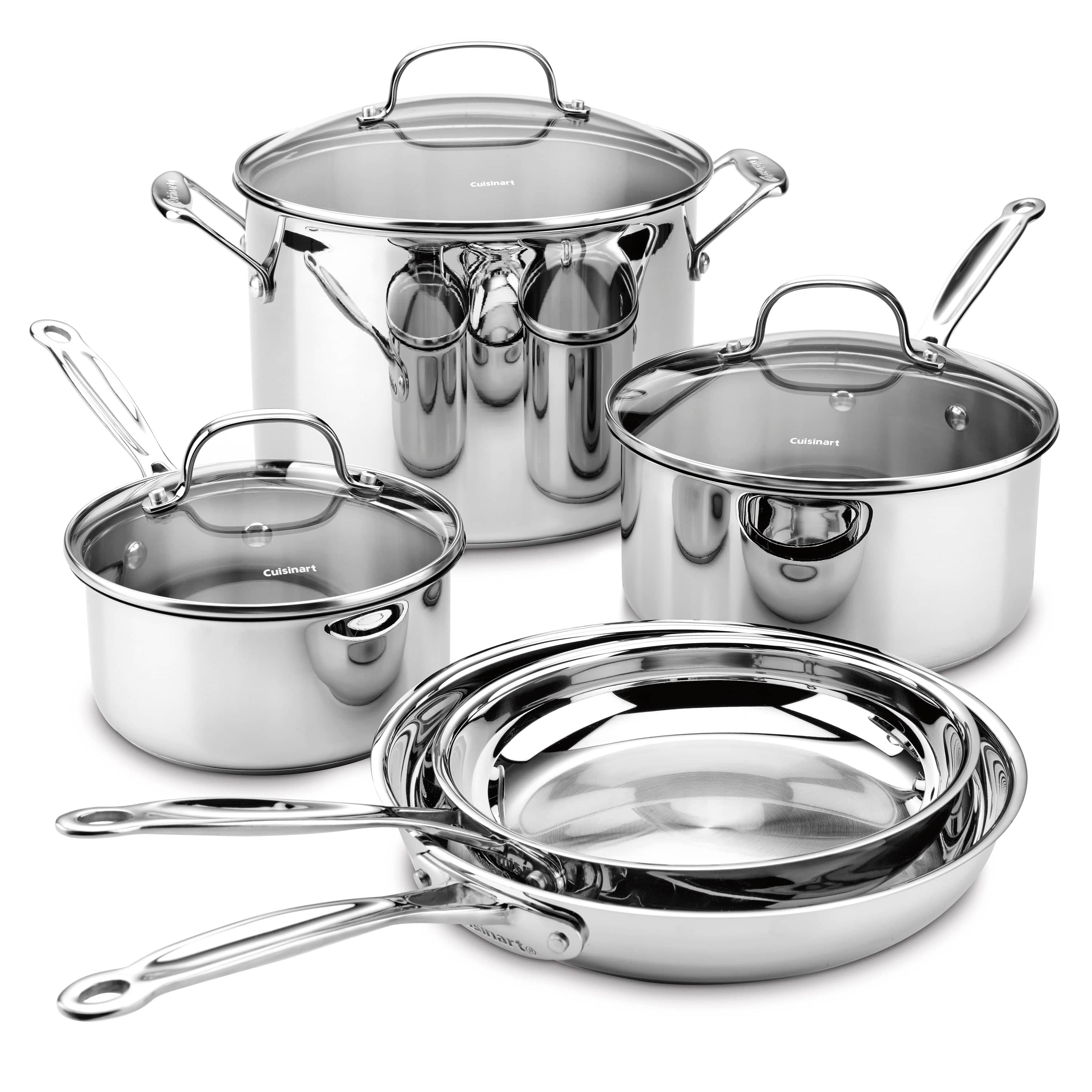 Cuisinart Stainless Piece Cookware Set with Glass Lids