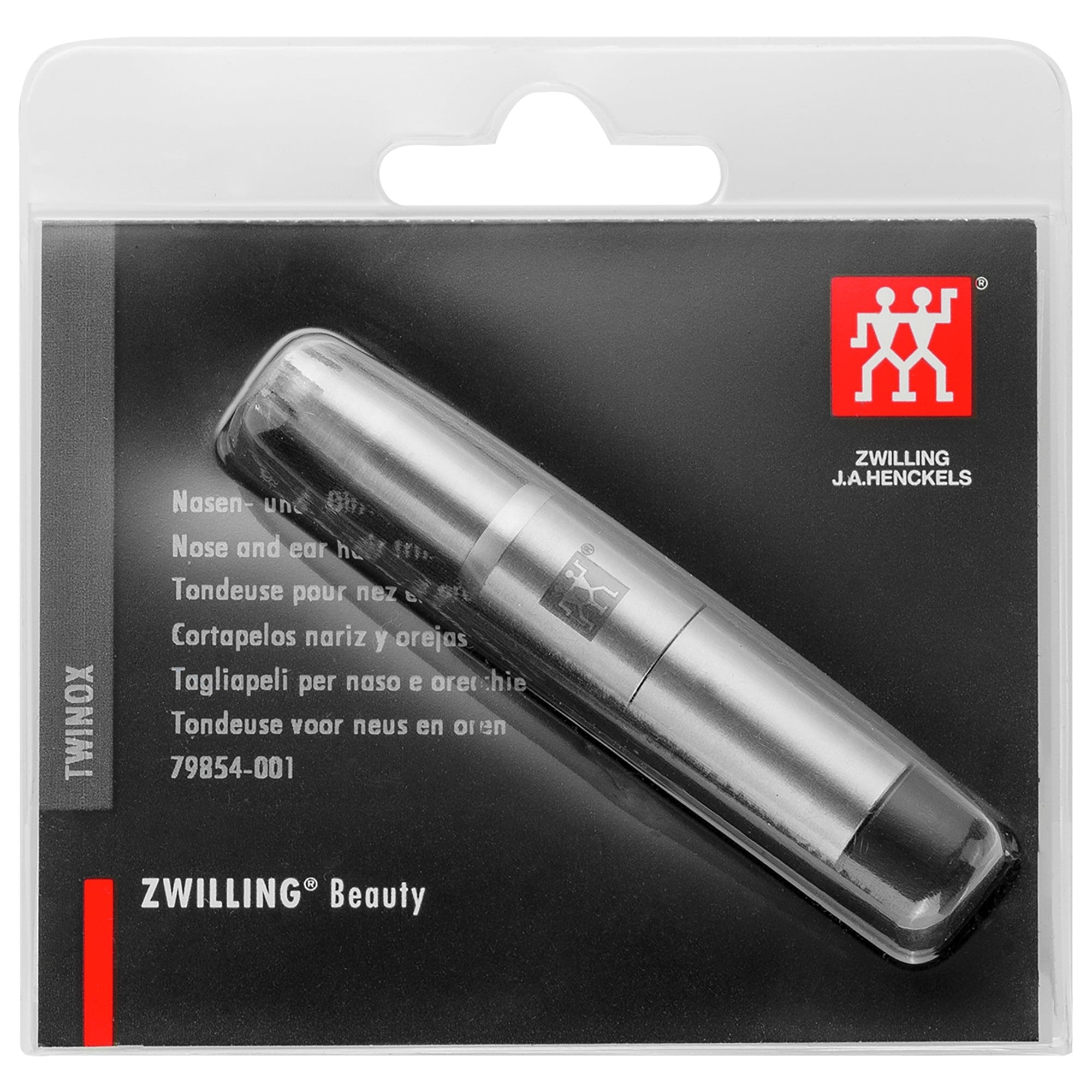 Zwilling Beauty Rotary Nose and Ear Hair Trimmer, Travel Size, Matte, Premium Hair Removal, Silver