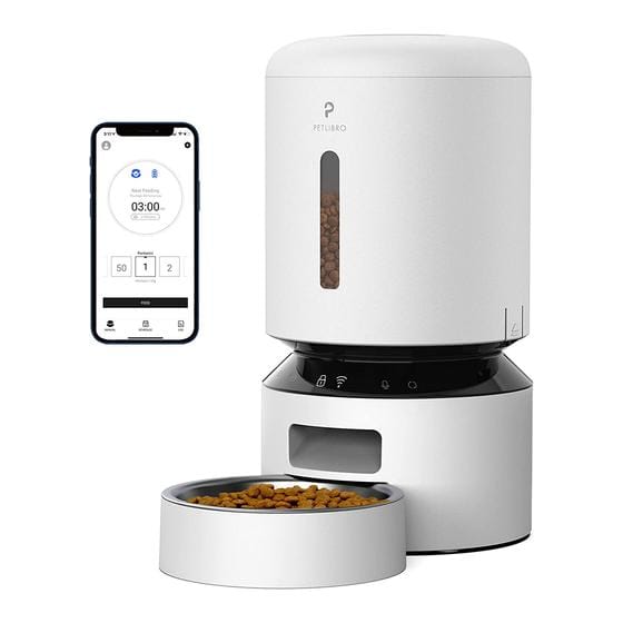 Petlibro Granary Automatic Pet Feeder, 5G Wi-Fi, 5L, Timed Dry Food Dispenser, White - Certified Refurbished