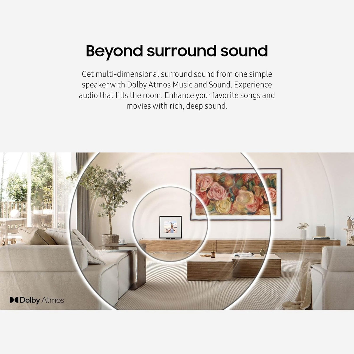 Samsung LS60D Music Frame Smart Speaker with Dolby Atmos Audio, Q-Symphony, Customizable Design, Wireless Wi-Fi and Bluetooth Music Streaming