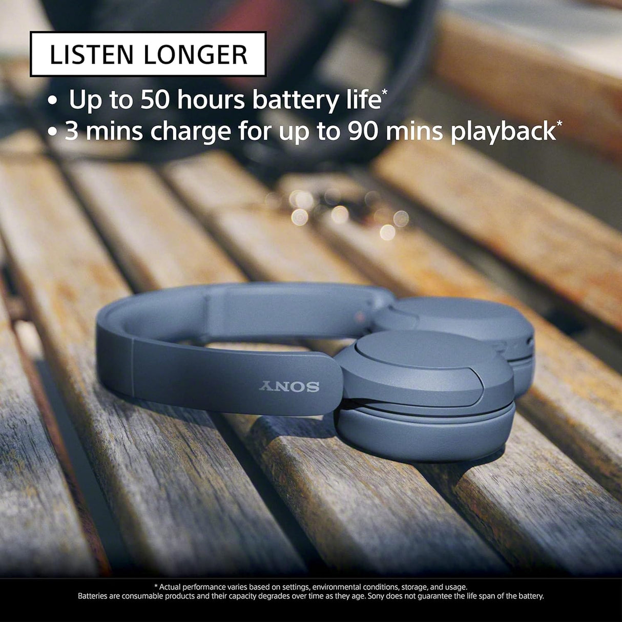 Sony Wireless Headphones with Microphone, Black