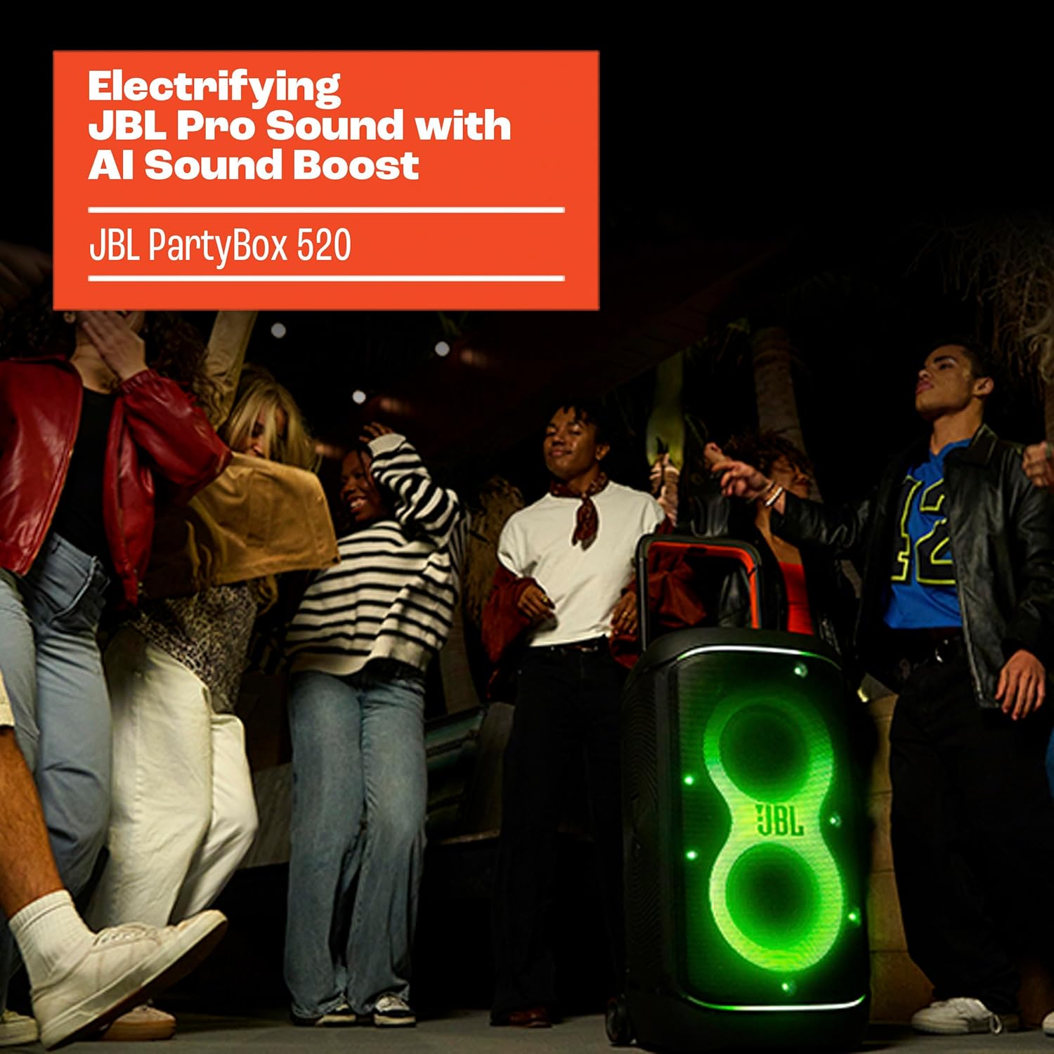 JBL PartyBox 520 Portable Floor Standing Bluetooth Speaker, Black - Certified Refurbished