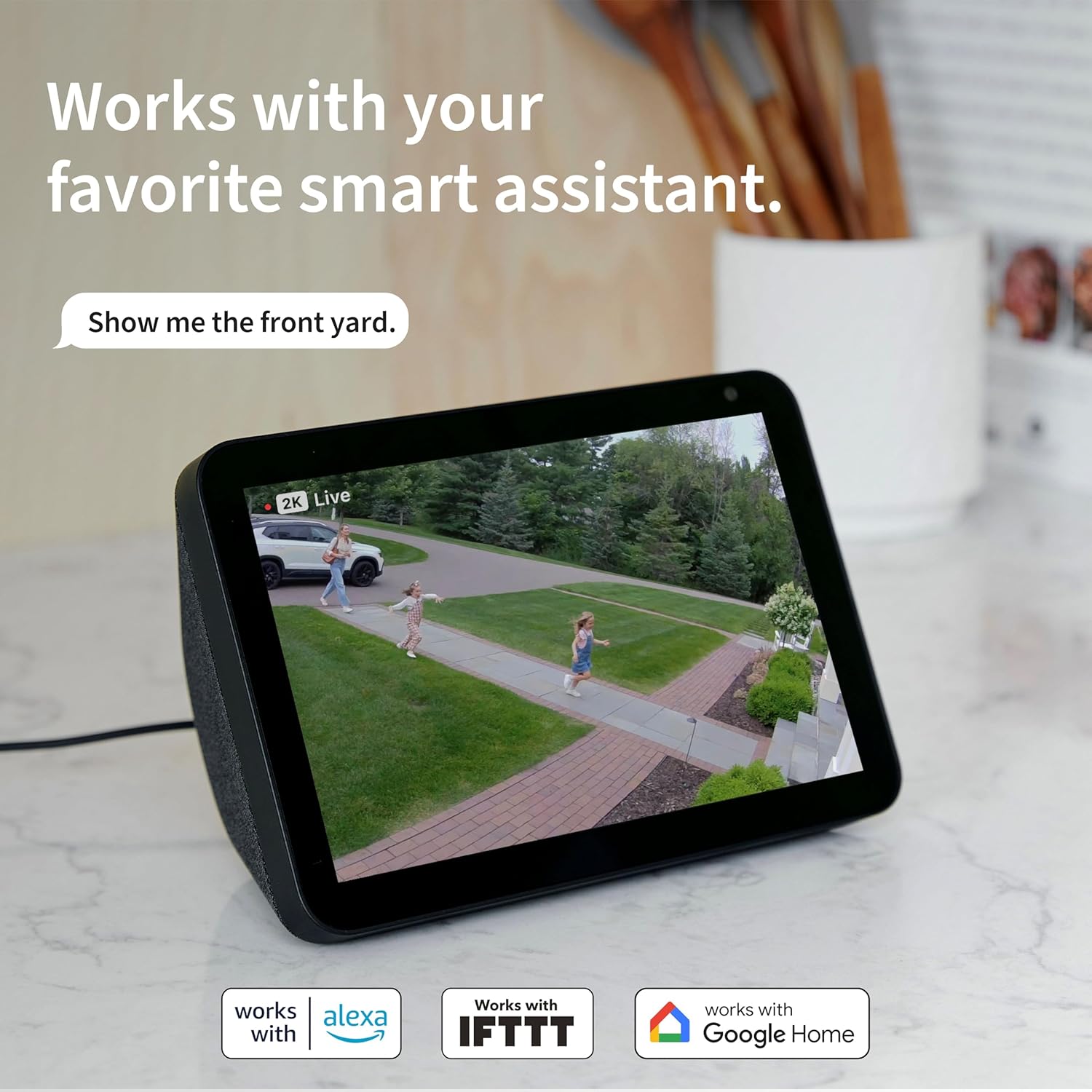 Arlo Wired Floodlight Security Camera, Black - Certified Refurbished