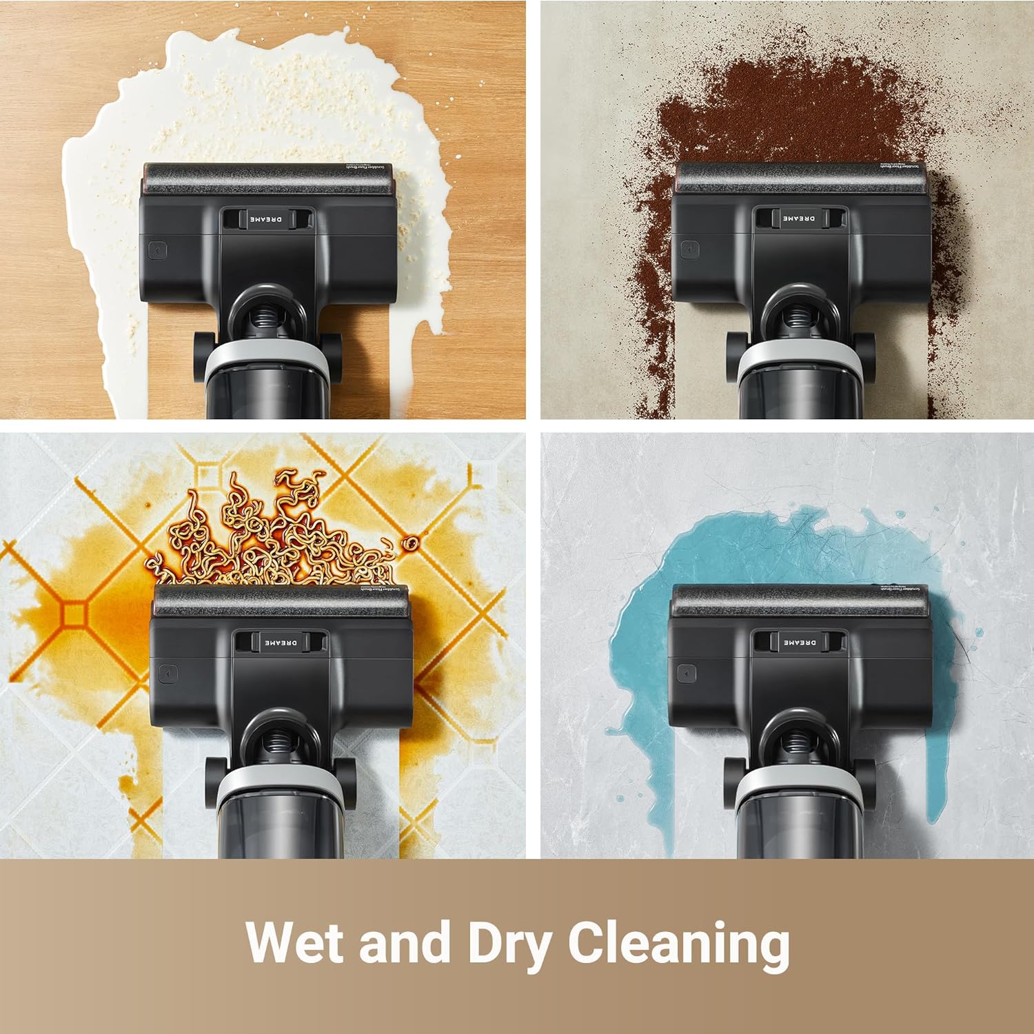 Dreame H14 Cordless Vacuum Mop, 180° Lie-Flat Wet Dry Cleaner, 140°F Brush Washing, Fast Hot Air Drying in 5 Min, Smart Hard Floor Cleaner