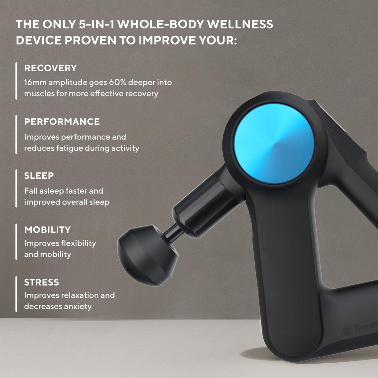 TheraGun Pro 5th Gen Deep Tissue Massage Gun, Bluetooth, OLED Screen, 6 Attachments, Pain Relief & Recovery, Black