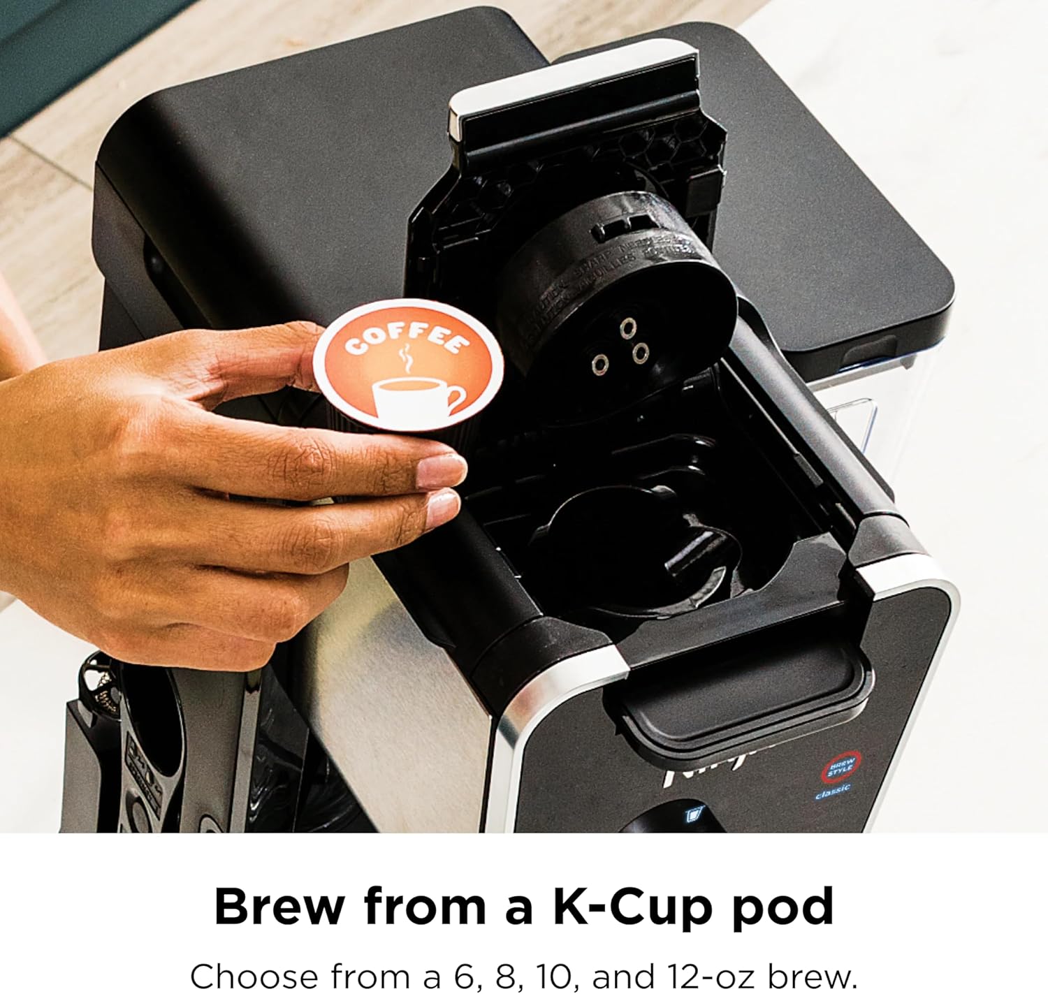 Ninja DualBrew Pro Specialty 12-Cup Coffee Maker with Glass Carafe, K-Cup, 4 Brew Styles, Built-In Frother, Black - Certified Refurbished