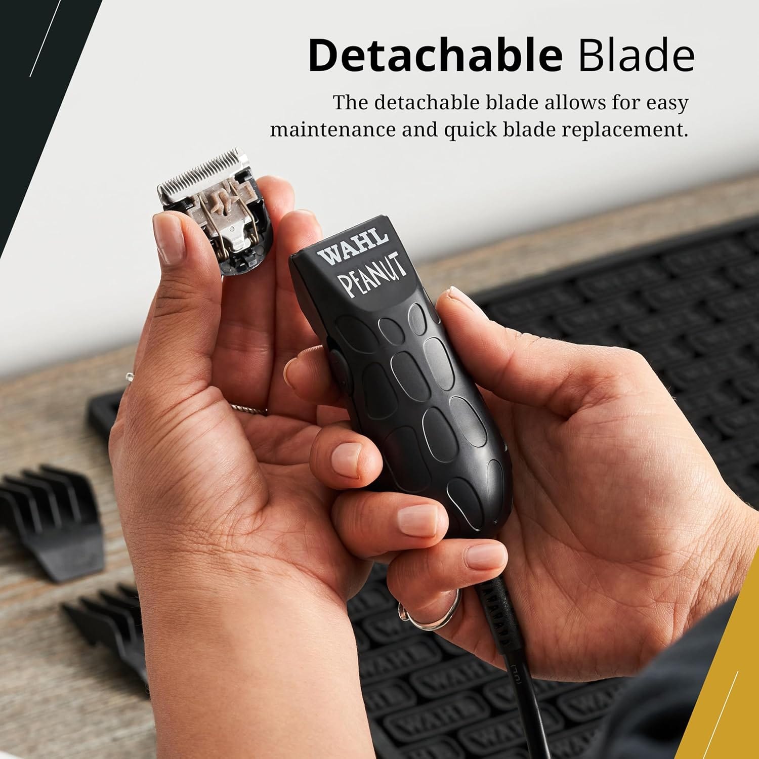 Wahl Professional Peanut-Grip Hair + Beard Trimmer Clipper, Corded, Black