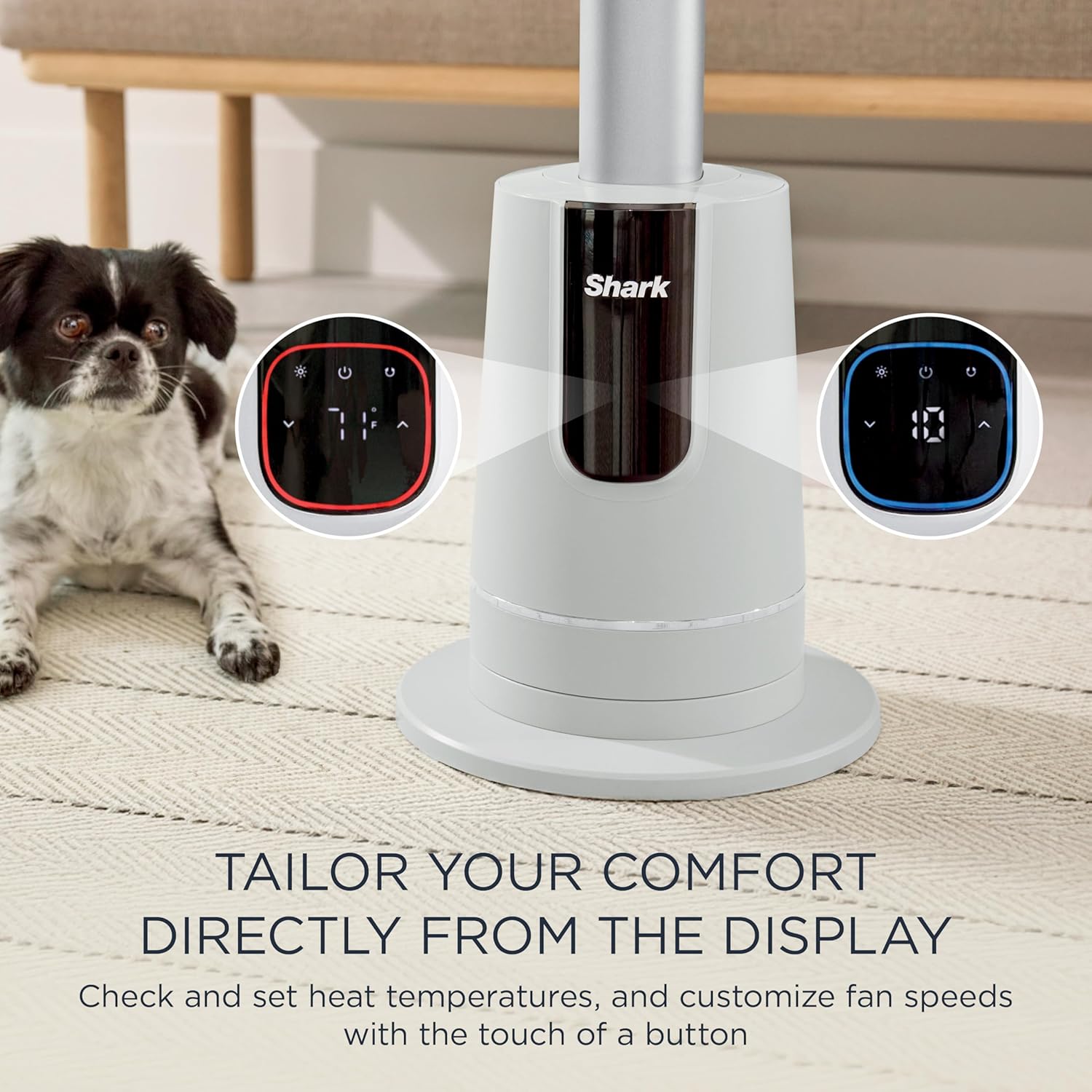 Shark TurboBlade Cool + Heat 2-in-1 Bladeless Tower Fan & Space Heater Year-Round Indoor Use, White - Certified Refurbished