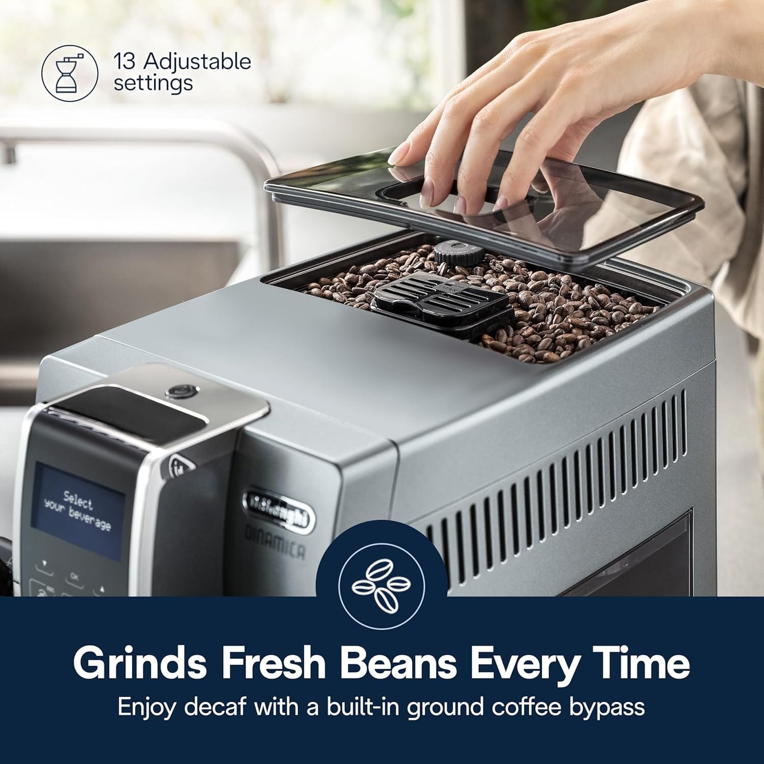 De'Longhi Dinamica Latte Crema Espresso Machine, Silver - Certified Refurbished