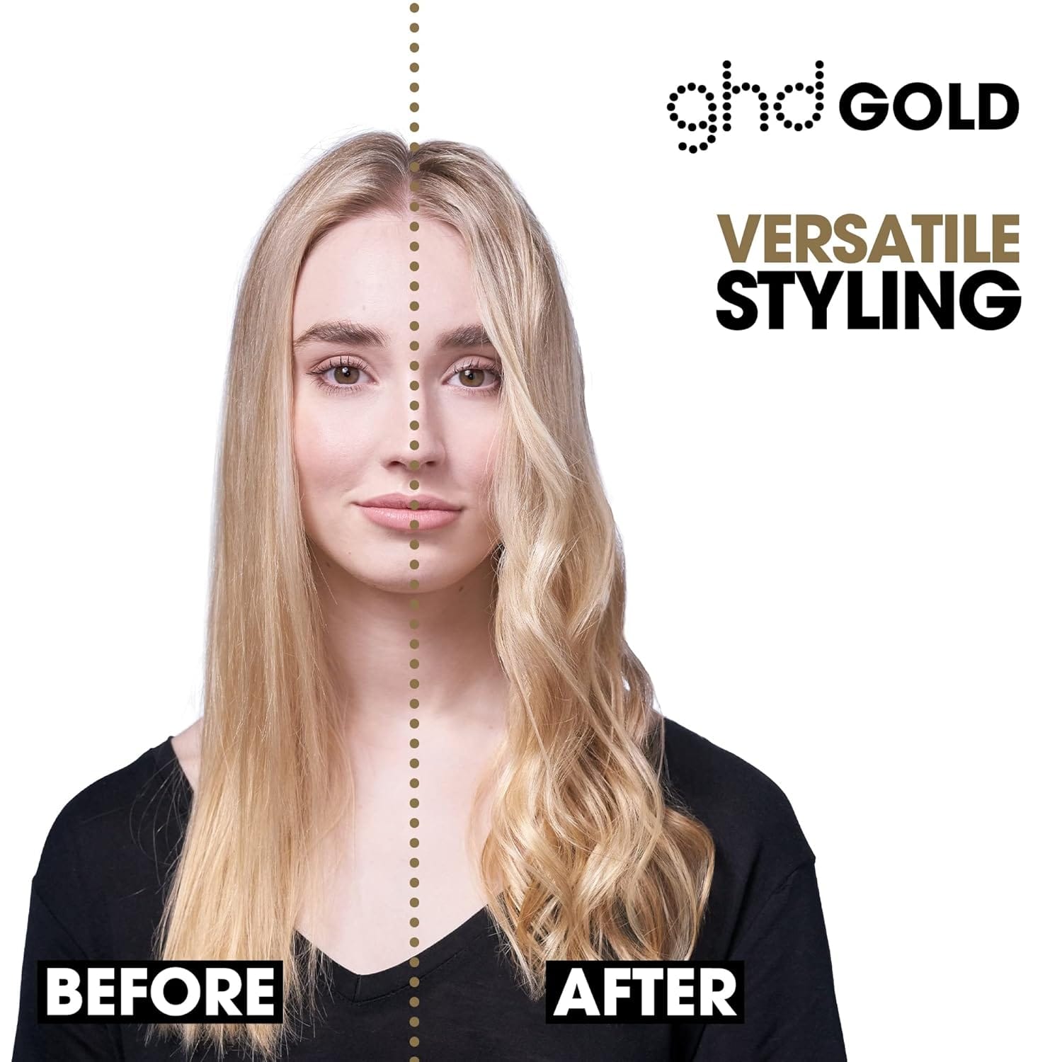 ghd Gold 0.5"- 2" Flat Iron Hair Straightener, Professional Ceramic Styling Tool for Smoother, Stronger Hair & Color Protection