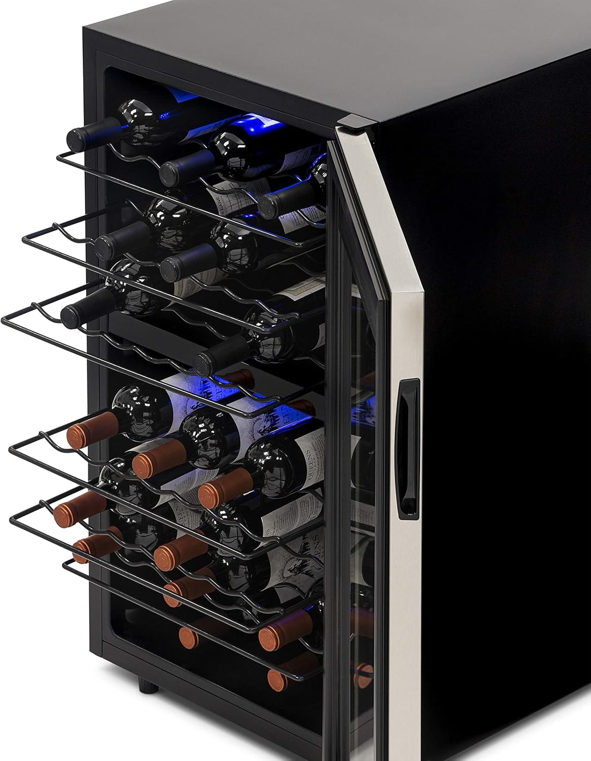 Newair Freestanding Dual Zone Wine Fridge, 43 Bottles, Stainless Steel - Certified Refurbished