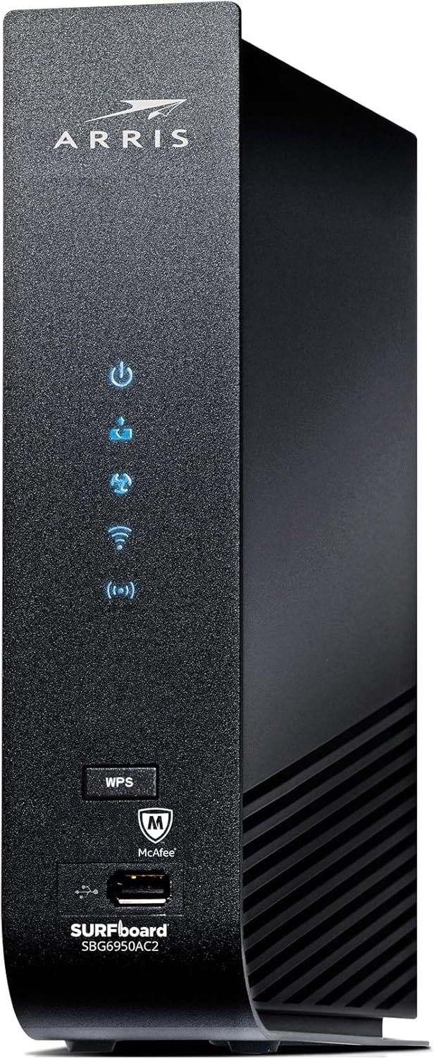 Arris SBG6950AC2 SURFboard DOCSIS 3.0 Cable Modem & AC1900 Wi-Fi Router 400 Mbps Max Speed - Certified Refurbished
