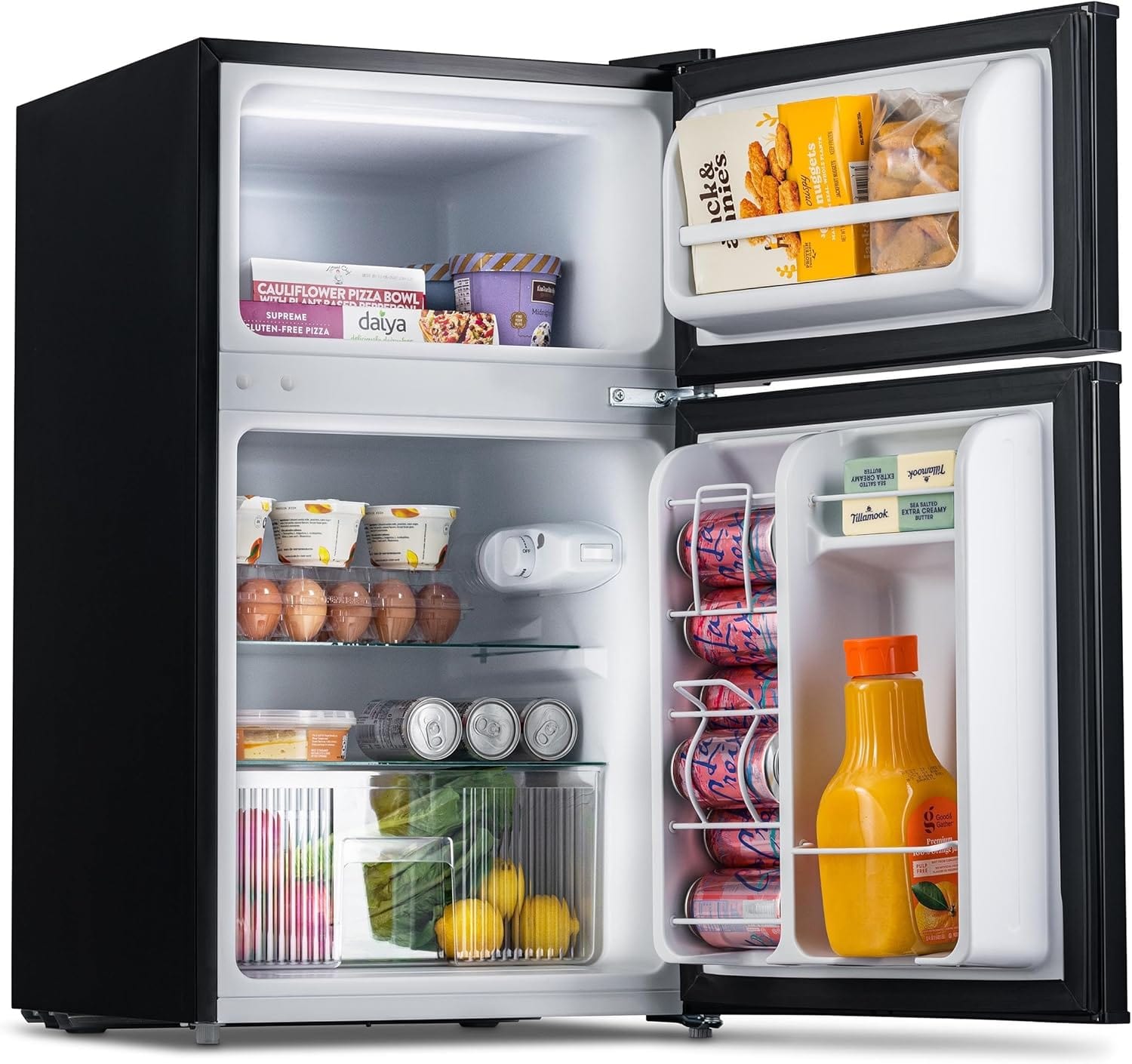 Newair Compact Mini Fridge with Freezer, 3.1 Cu. Ft., Black - Certified Refurbished