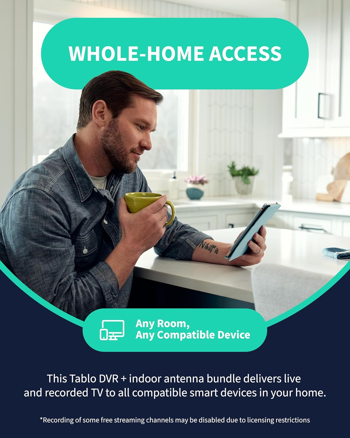 Tablo 4th Gen 4-Tuner Over-The-Air (OTA) DVR with 35-Mile Indoor TV Antenna - Certified Refurbished