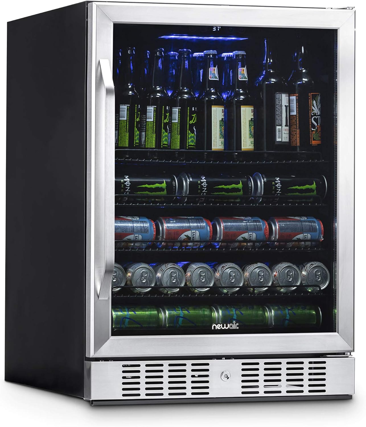 Newair 24" Beverage Fridge, 177 Cans, Stainless Steel - Certified Refurbished