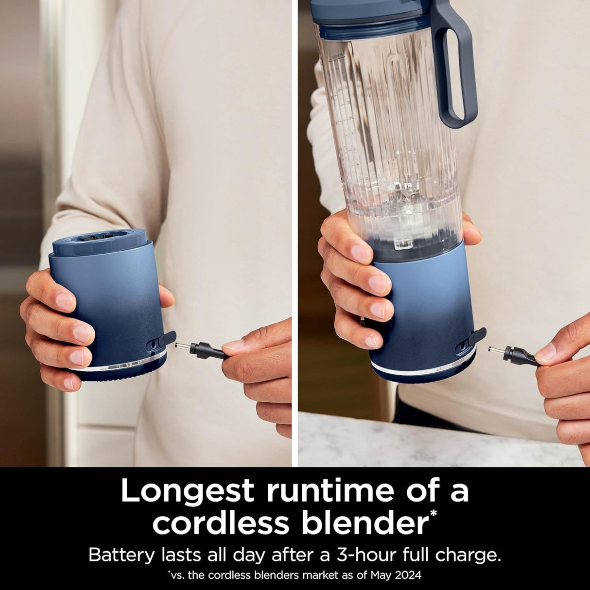 Ninja Blast Max Personal Cordless Blender for Smoothies, Blend, Ice Crush, 22 oz. Twist & Go Vessel, Teal - Certified Refurbished