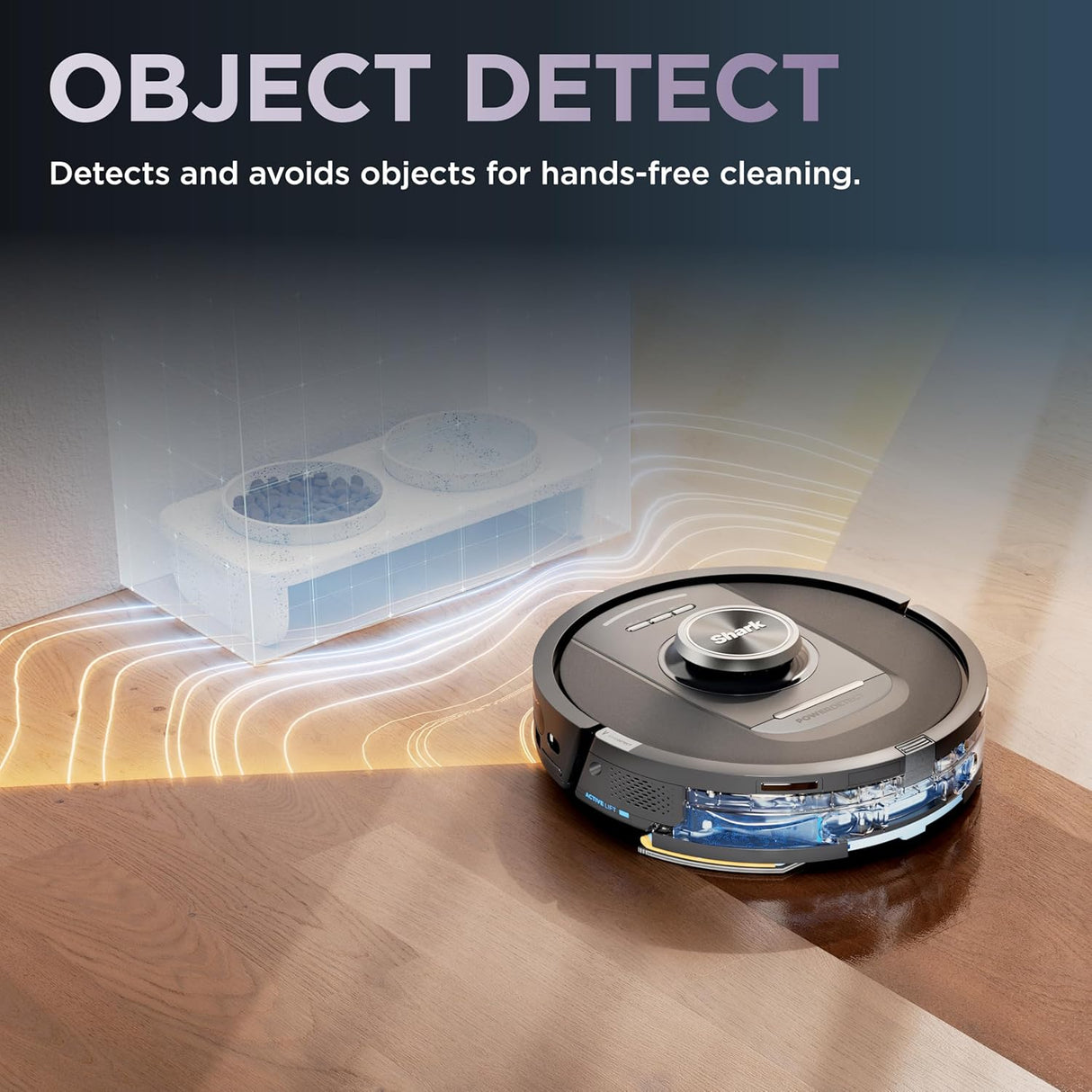 Shark R-RV2820YE-SD PowerDetect 2-in-1 Robot Vacuum and Mop with NeverTouch™ Base, Gaia Grey - Open Box