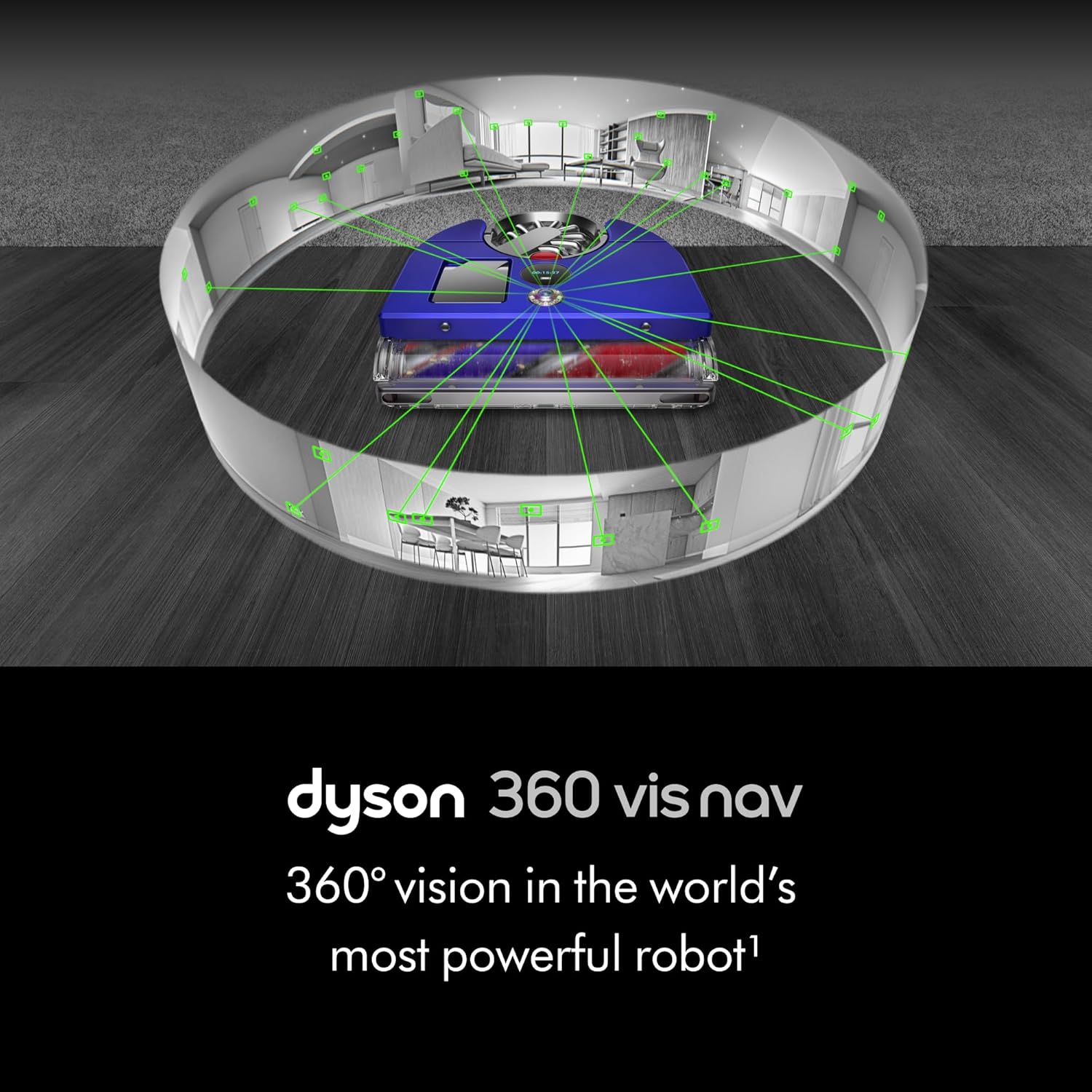 Dyson 360 Vis Nav Robot Vacuum, Intelligent Navigation, Powerful Suction, Smart Cleaning for Home Floors