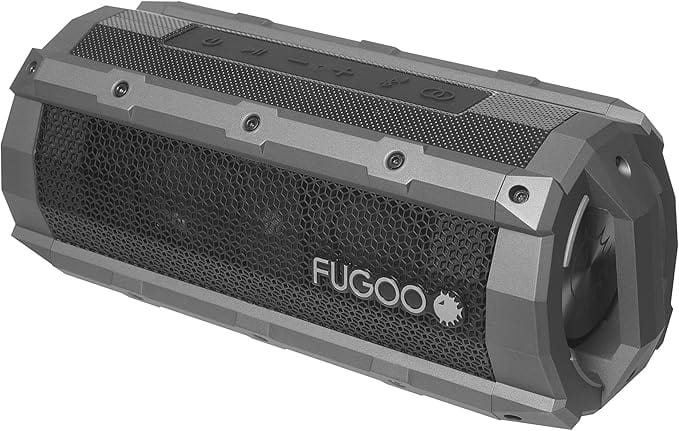 Fugoo Element Portable Bluetooth Speaker, 360 Audio, 60W, IPX7 Rating, Up to 40 Hours Playtime, Gray
