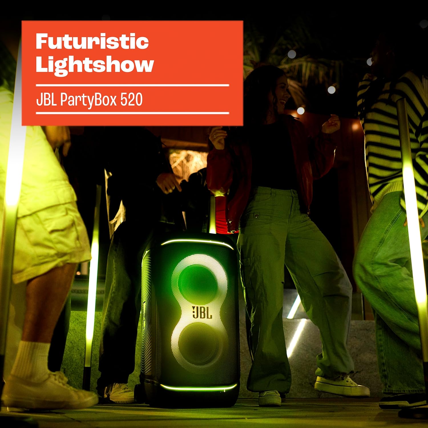 JBL PartyBox 520 Portable Floor Standing Bluetooth Speaker, Black - Certified Refurbished