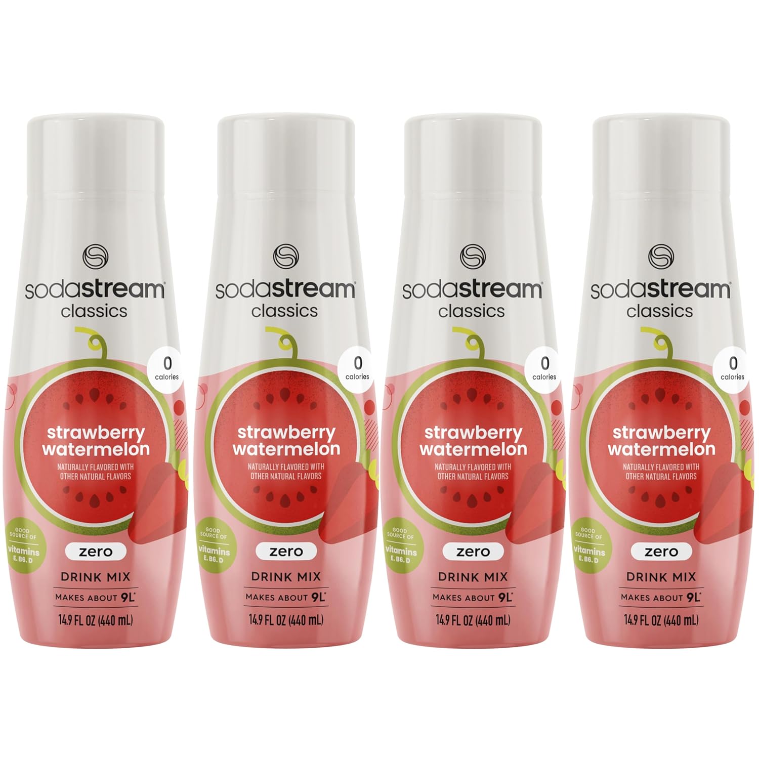 SodaStream Zero Strawberry Watermelon Drink Mix for Sparkling Water Makers, Pack of 4