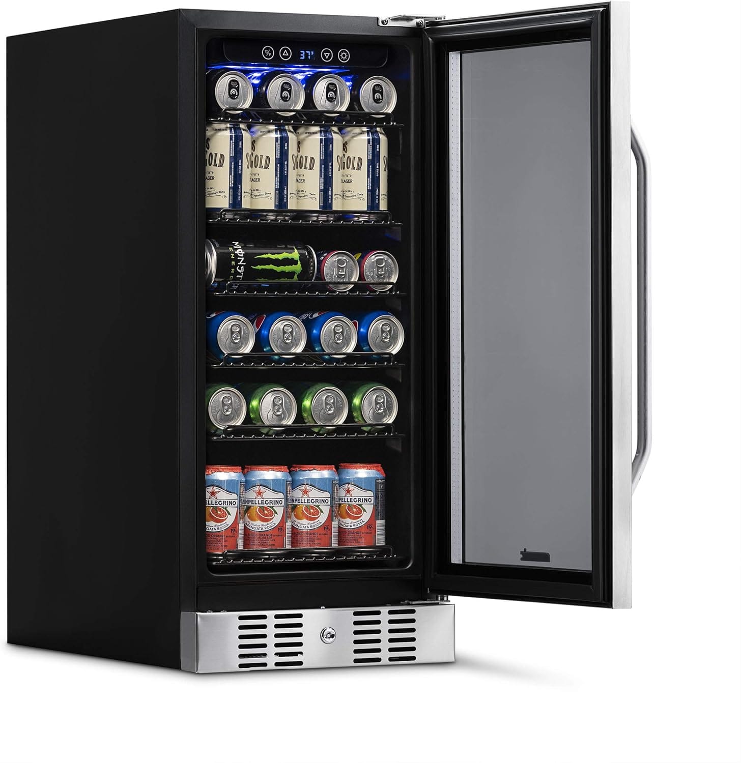 Newair 15" Built-in Beverage Fridge, 96 Cans, Stainless Steel - Certified Refurbished
