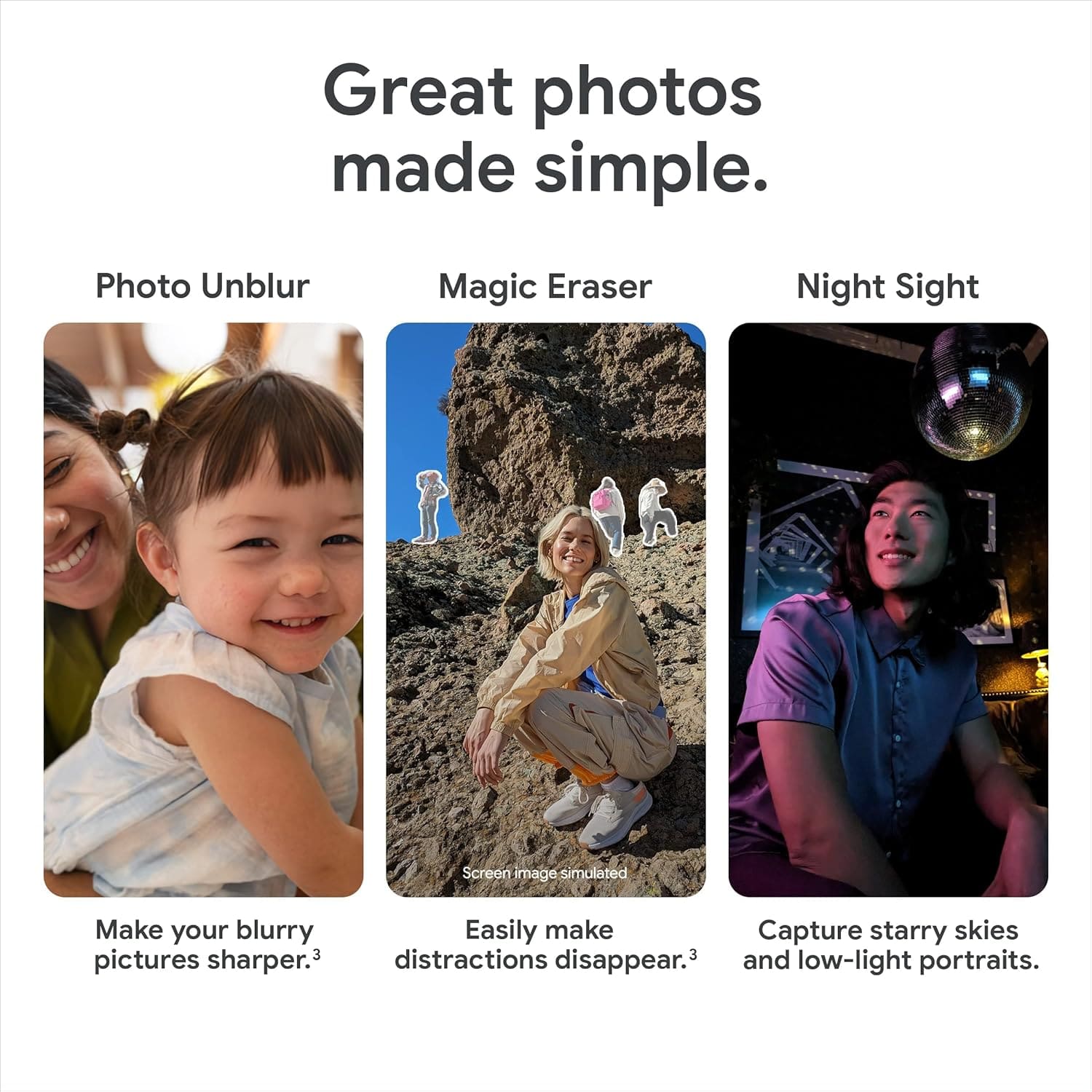 Google Pixel 7a Unlocked Android Smartphone, 128GB, Wide-Angle Camera, 24-Hour Battery, Tensor G2, Charcoal