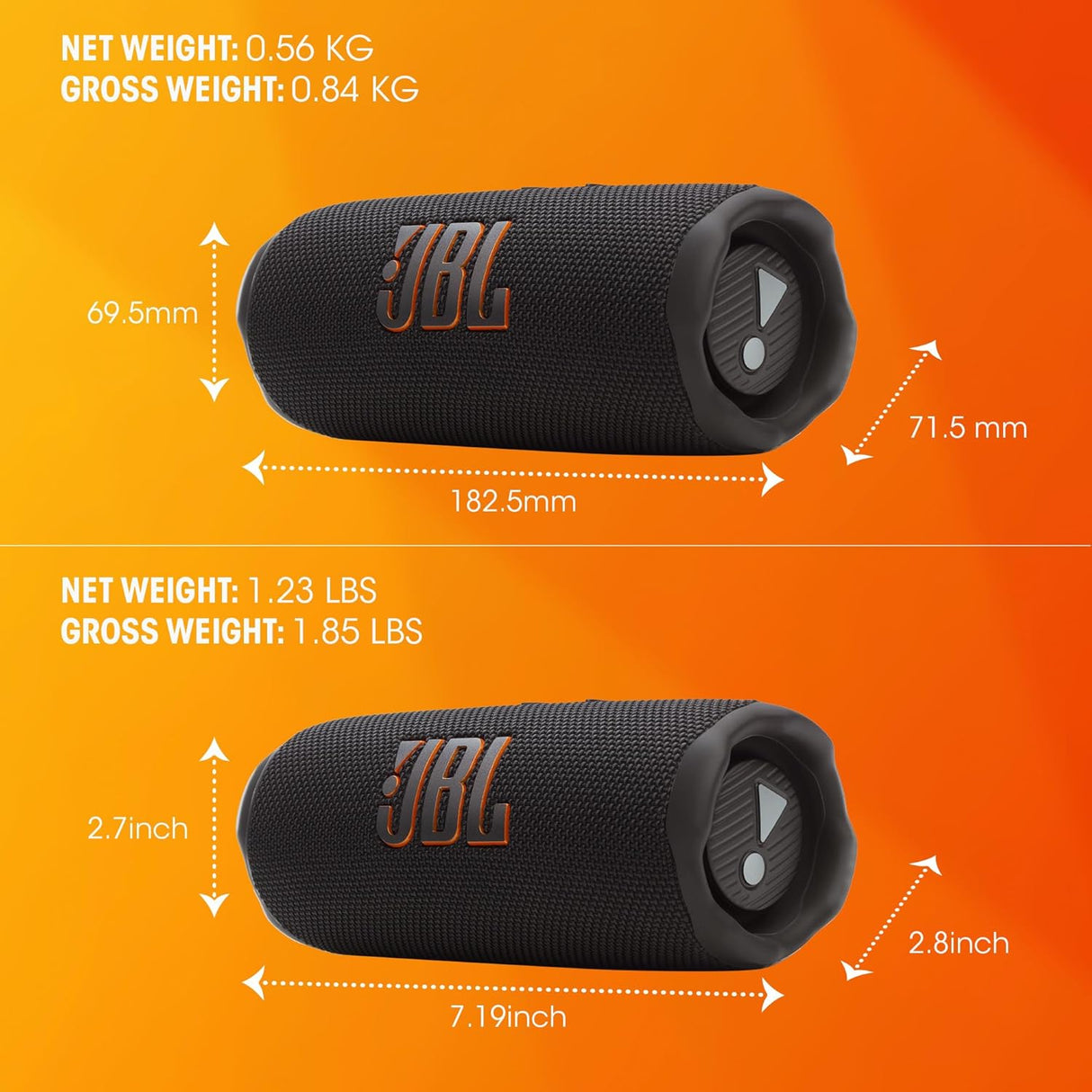 JBL Flip 7 Portable Waterproof Speaker, White - Certified Refurbished