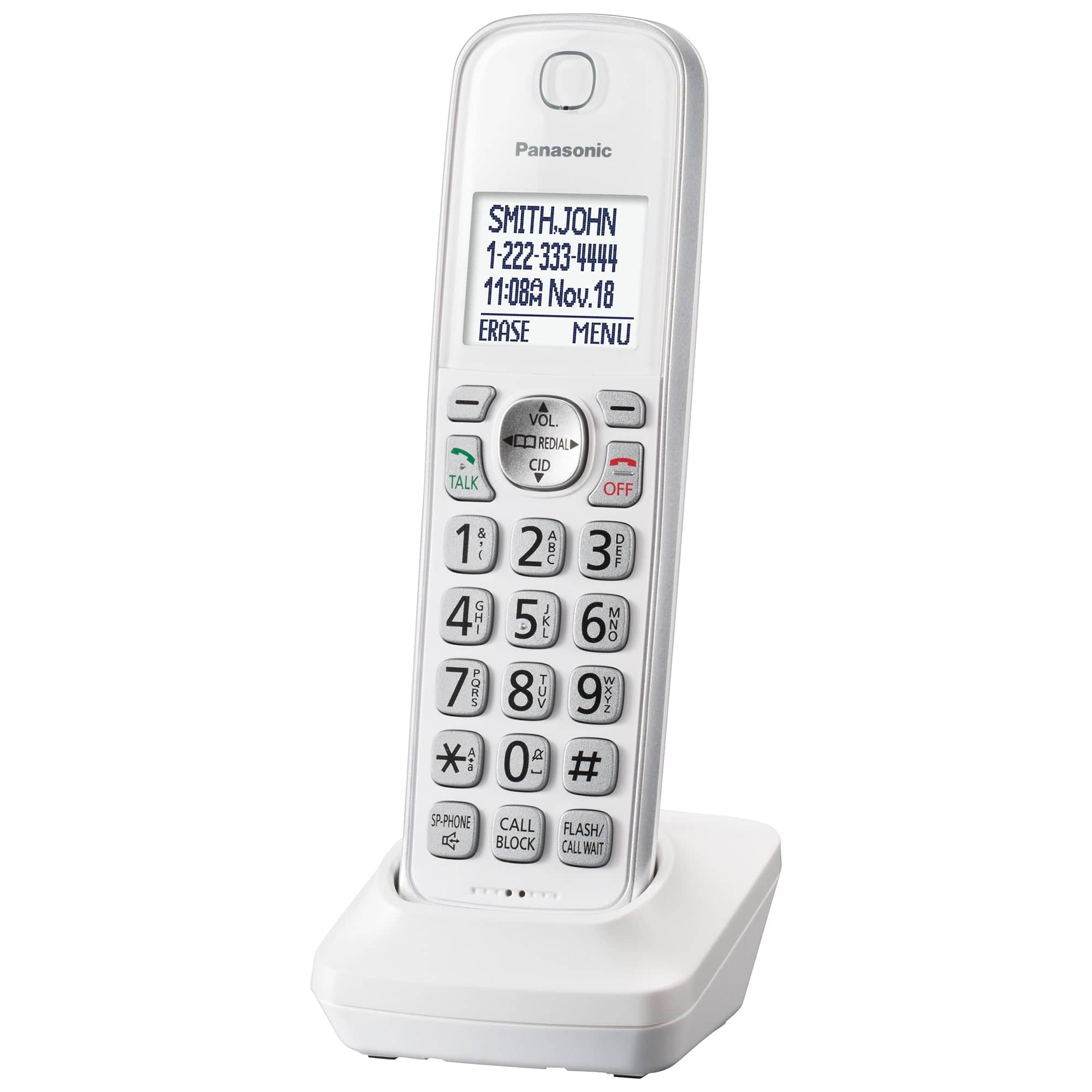Panasonic Cordless Phone, Call Block & Answering Machine, 2 Handsets - Certified Refurbished