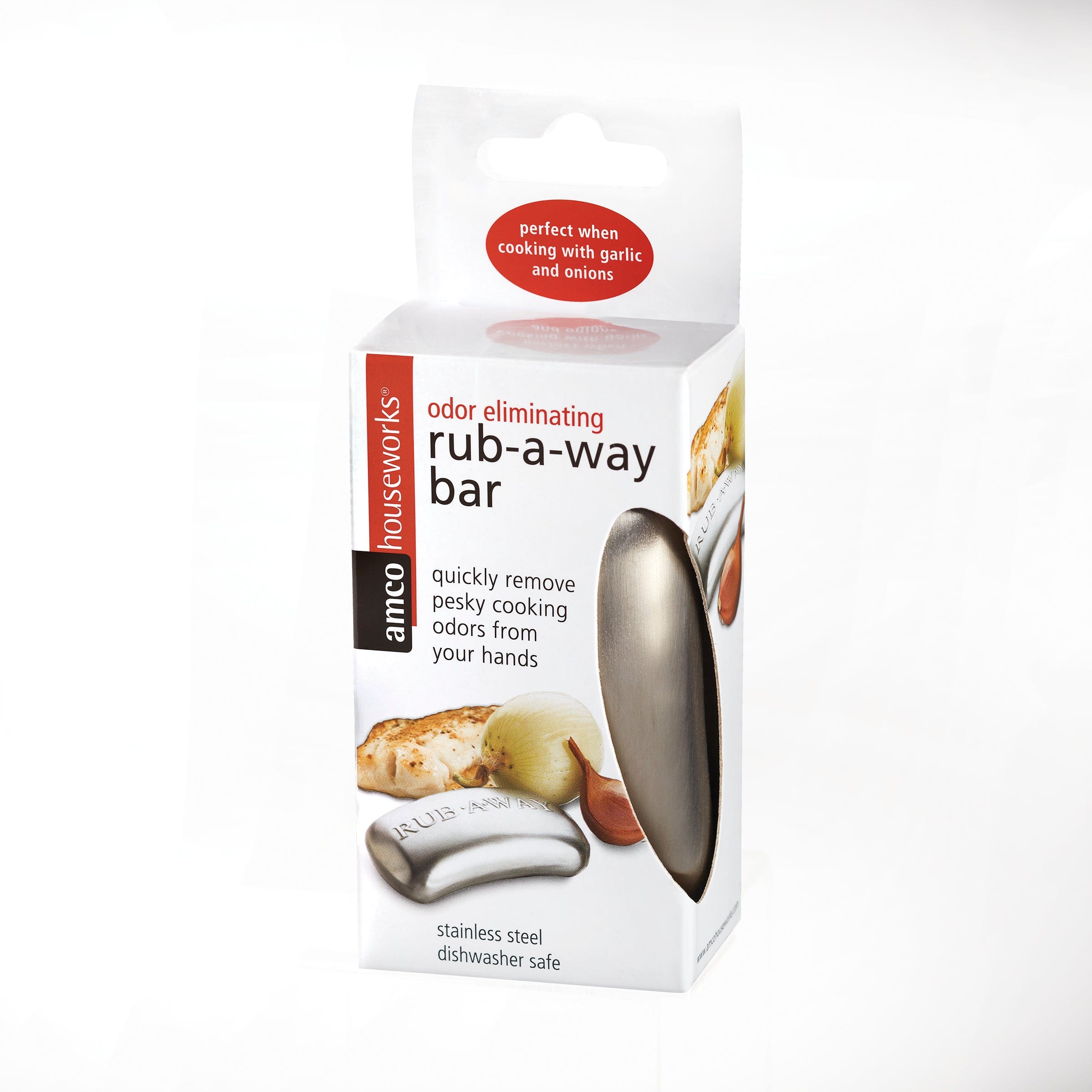 Amco Rub-a-Way Bar Stainless Steel Odor Absorber, Single, Silver