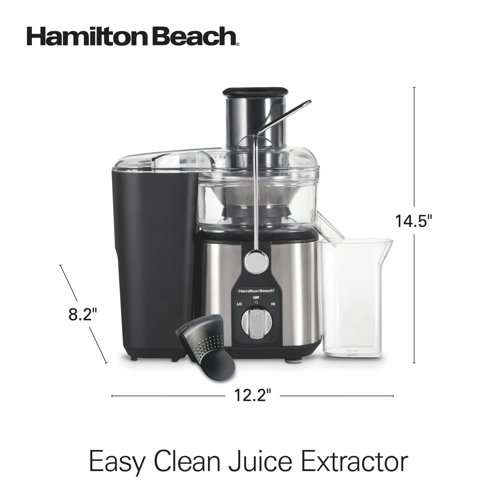 Hamilton Beach Easy Clean Juicer, Juice Extractor, Big Mouth Chute - Certified Refurbished