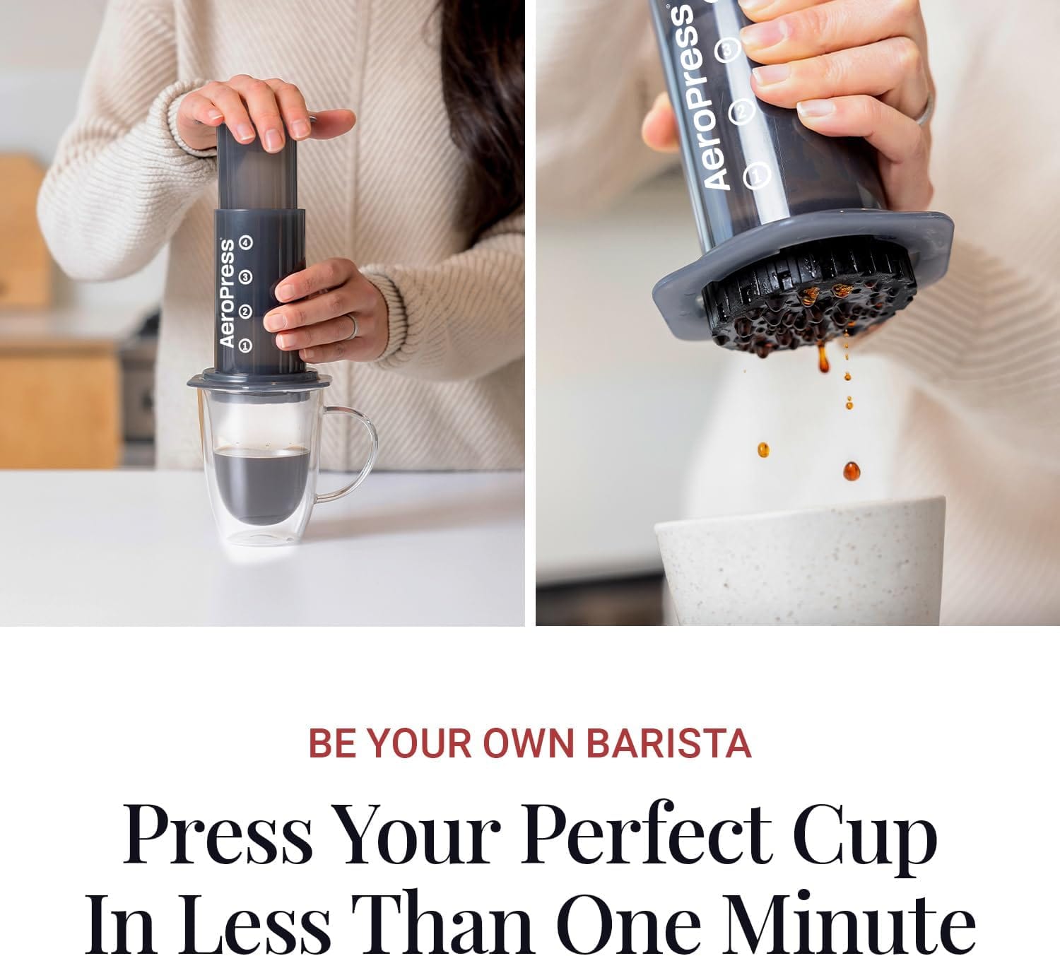 AeroPress Original Coffee, French Press and Espresso-style Maker, Barista Level Portable Coffee Maker, Black