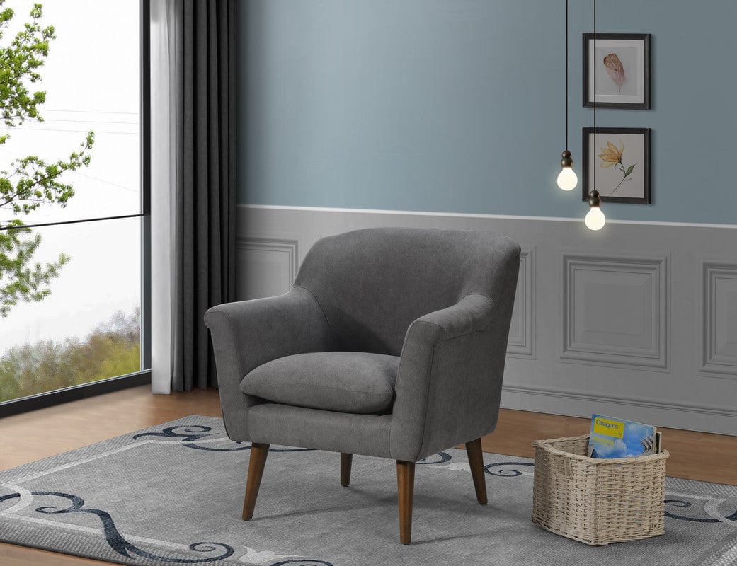 Willow & Hearth Shelby 31.5"W Gray Woven Fabric Oversized Armchair