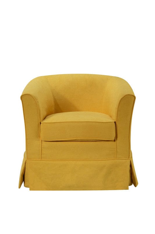 Willow & Hearth Tucker 28"W Yellow Woven Fabric Swivel Barrel Chair