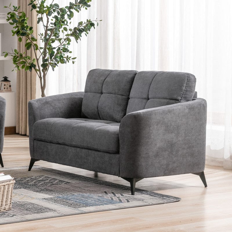 Willow & Hearth Callie 60"W Gray Woven Fabric Loveseat