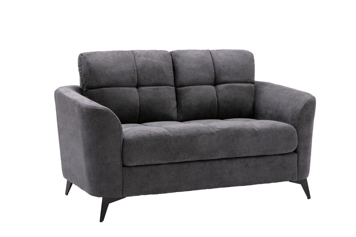 Willow & Hearth Callie 60"W Gray Woven Fabric Loveseat