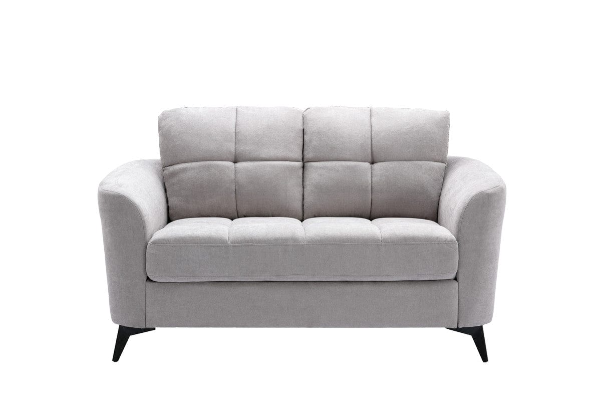 Willow & Hearth Callie 60"W Light Gray Woven Fabric Loveseat