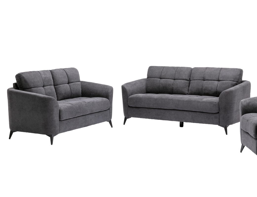 Willow & Hearth Callie Gray Woven Fabric Sofa + Loveseat Living Room Set, 2 Pieces