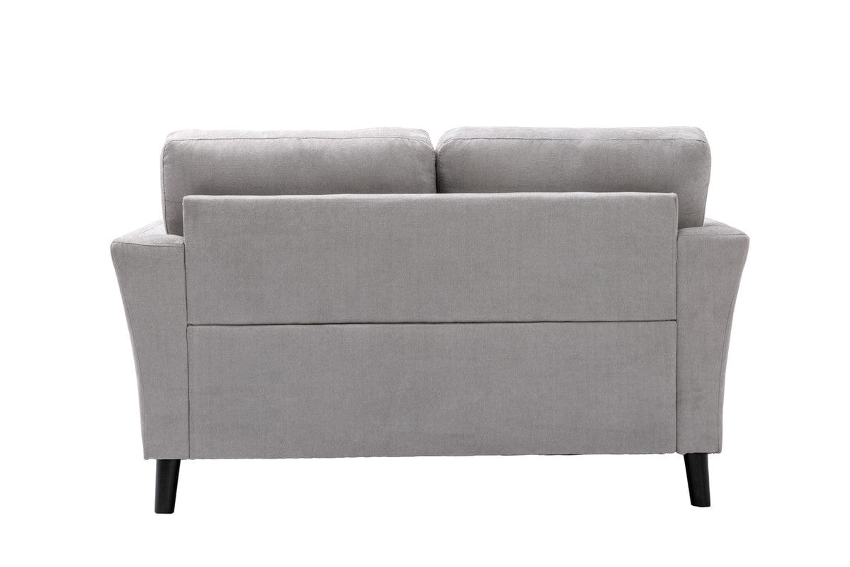 Willow & Hearth Damian 57"W Light Gray Woven Fabric Loveseat