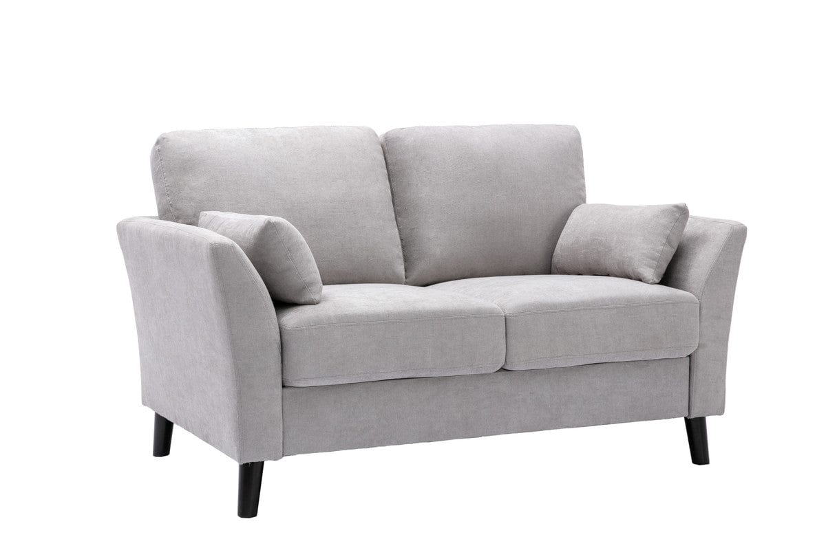 Willow & Hearth Damian 57"W Light Gray Woven Fabric Loveseat